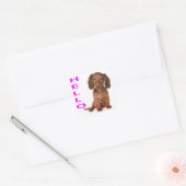 Hallo Dachshund Puppy Dog Sticker / Label (Envelop)