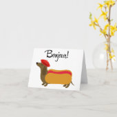 Hallo Dachshund Wenskaart Kaart (Gele Bloem)
