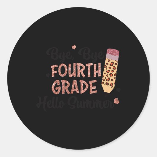 Hallo Dag 4e klas Ronde Sticker (Voorkant)