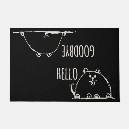 hallo Dag Cute Doodle Dog Doormat Deurmat (Voorkant)