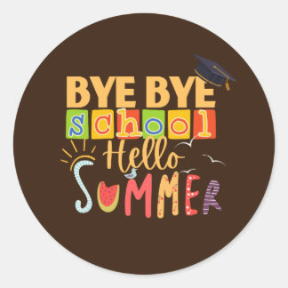 Hallo Dag school Ronde Sticker
