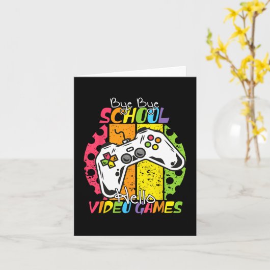 Hallo Dag van de school bye bye school Kaart (Gele Bloem)