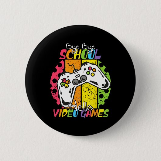 Hallo Dag van de school bye bye school Ronde Button 5,7 Cm (Voorkant)