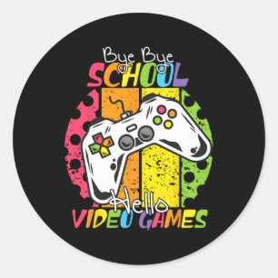 Hallo Dag van de school bye bye school Ronde Sticker