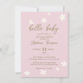 Hallo Daisy Baby Spring Pink Elegant Girl Shower Kaart (Voorkant)