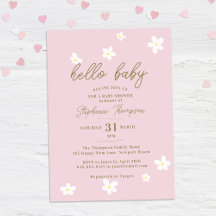 Hallo Daisy Baby Spring Pink Elegant Girl Shower