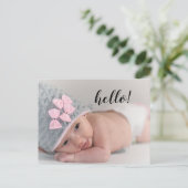 hallo Dank u Briefkaart van de Aankondiging van de (Staand voorkant)