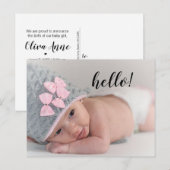 Hallo Dank U Geboorteaankondiging Briefkaart (Voorkant / Achterkant)