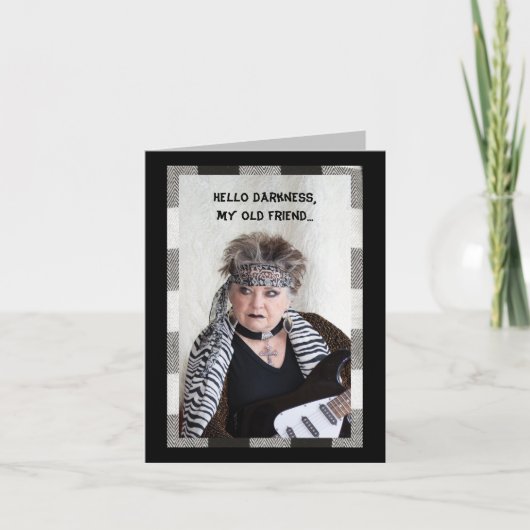 hallo Darkness, mijn oude vriend grappige kaart (Voorkant)
