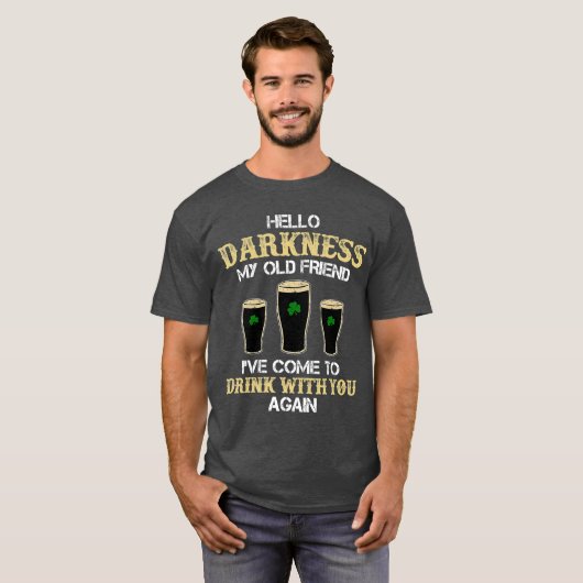hallo Darkness Mijn oude vriend Irish Shamrock Bee T-shirt (Voorkant volledig)