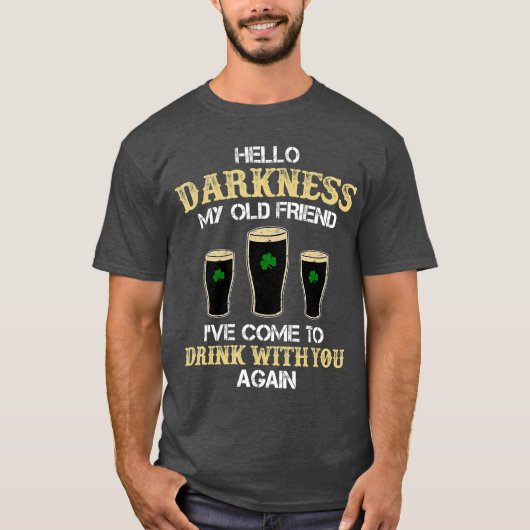 hallo Darkness Mijn oude vriend Irish Shamrock Bee T-shirt (Voorkant)