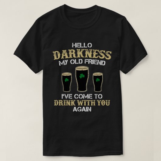 hallo Darkness Mijn oude vriend Irish Shamrock Bee T-shirt (Design voorkant)