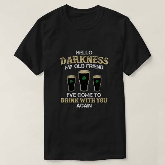 hallo Darkness Mijn oude vriend Irish Shamrock Bee T-shirt (Design voorkant)