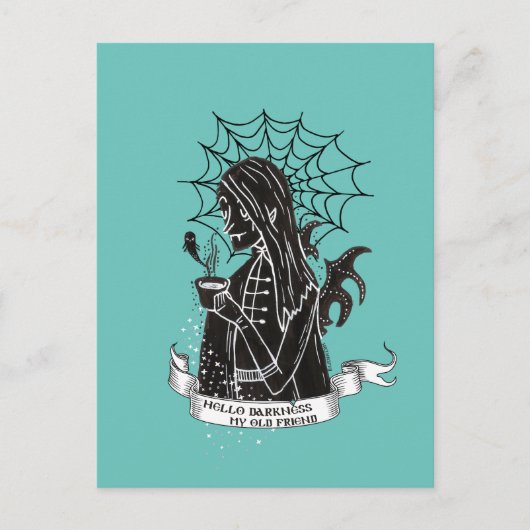 hallo Darkness Vamp Gothic met Black Coffee T-Shir Briefkaart (Voorkant)