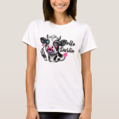 Hallo Darlin Schattigee Sassy Koe - Puckering Lips T-shirt (Voorkant)