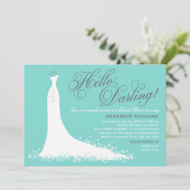 Hallo Darling Aqua Blue Wedding Gown Vrijgezellenf Kaart