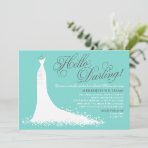Hallo Darling Aqua Blue Wedding Gown Vrijgezellenf Kaart