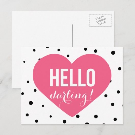 hallo Darling | Briefkaart van de Fort Polka Dots (Voorkant / Achterkant)