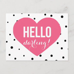 hallo Darling   Briefkaart van de Fort Polka Dots