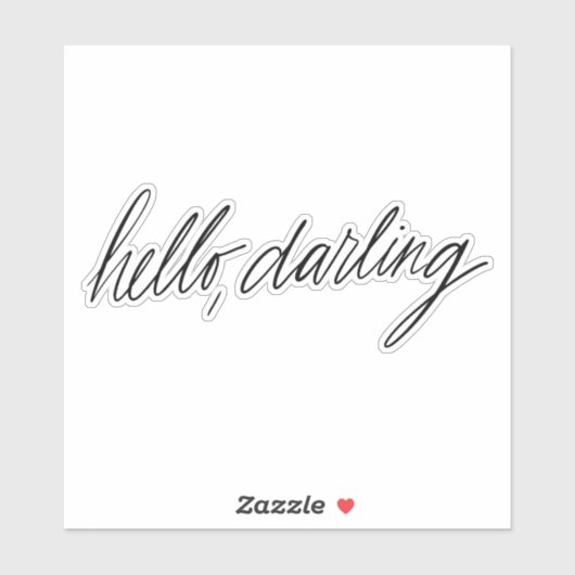 Hallo Darling handgeschreven Sticker (Vel)