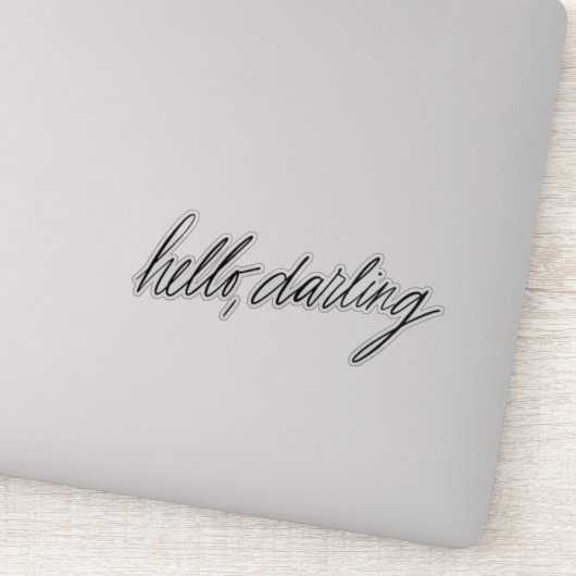 Hallo Darling handgeschreven Sticker (Detail)