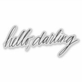 Hallo Darling handgeschreven Sticker (Voorkant)