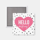 hallo Darling Heart | Polka Dots Magnet (Voorkant / Achterkant)