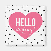 hallo Darling Heart | Polka Dots Magnet (Voorkant)