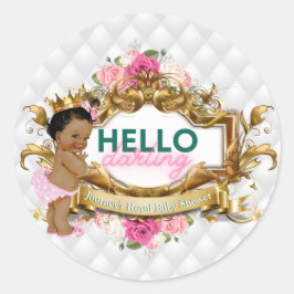 hallo Darling Royal African Princess Pink & Green Ronde Sticker