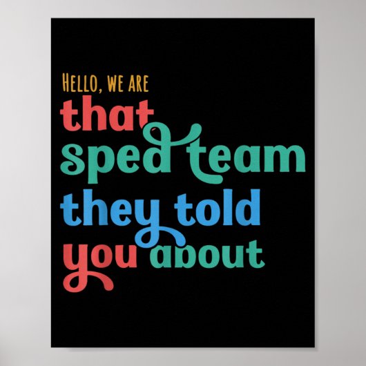 Hallo dat SPED-team verteld over docent Poster (Voorkant)