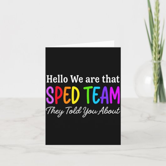 Hallo dat Sped Team waarover de leraar vertelde Kaart (Voorkant)