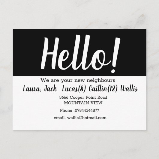 hallo de buren ontmoeten briefkaart (Voorkant)