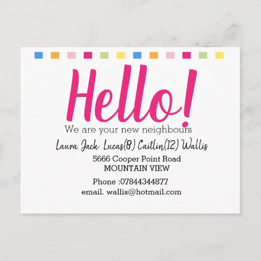 hallo de buren ontmoeten briefkaart (Voorkant)