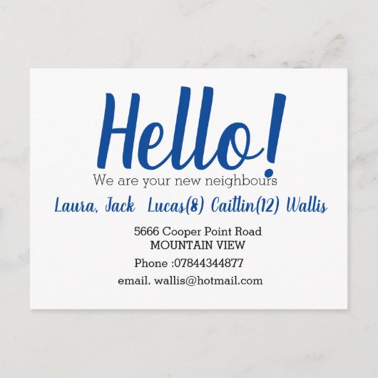 hallo de buren ontmoeten briefkaart (Voorkant)