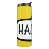 HALLO! De Duitse groet, Hallo Speech Bubble Thermosbeker (Gedraaid links)