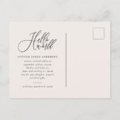 hallo de geboorteaankondiging van het wereldscript aankondigingskaart (Achterkant)