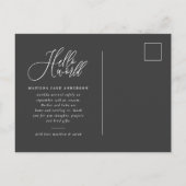 hallo de geboorteaankondiging van het wereldscript aankondigingskaart (Achterkant)