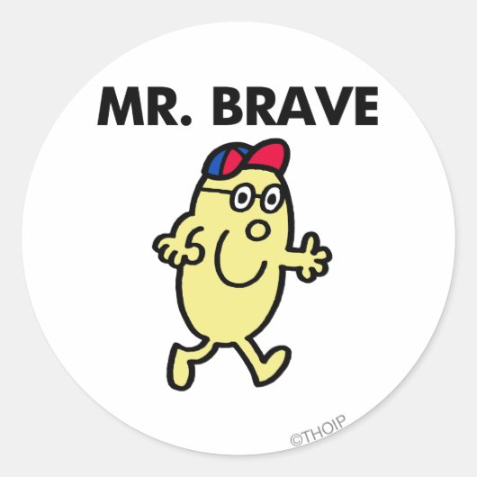 Hallo de heer Brave WAVING Ronde Sticker (Voorkant)