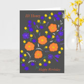 Hallo de Kaart van de Verjaardag van de Honing (Gele Bloem)