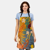 Hallo De lente gelukstijd, bloemenretro Schort (Gedragen)