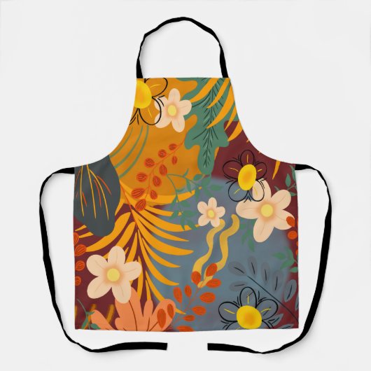 Hallo De lente gelukstijd, bloemenretro Schort (Voorkant)