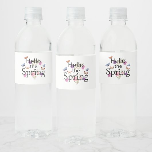 hallo de lentevloer waterfles etiket (Flessen)
