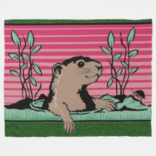 hallo, de schaduw van Groundhog - Fleece Deken