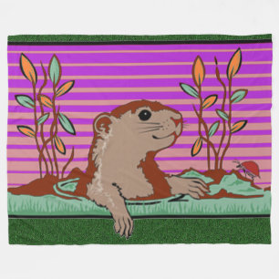 hallo, de schaduw van Groundhog - Fleece Deken