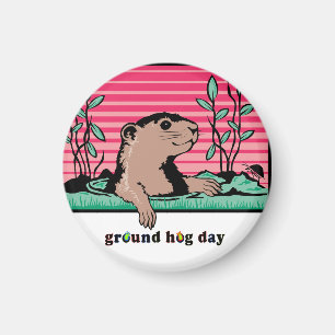 hallo, de schaduw van Groundhog - Magneet