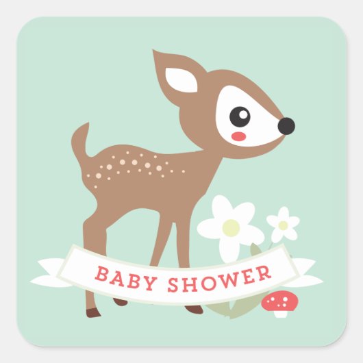 hallo Deer! Baby shower Stickers (Voorkant)