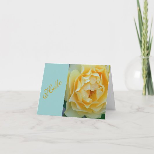 hallo "DELICATE CANDLE-LIGHT YELLOW ROSE / Kaart (Voorkant)