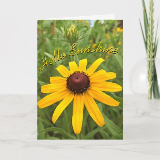 hallo denken aan je Rudbeckia Flower Custom Kaart (Voorkant)