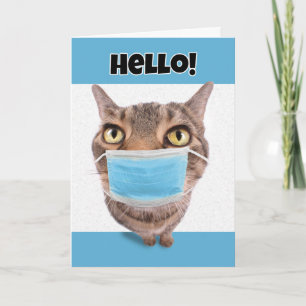 hallo denken aan je tabbykat in Coronavirus Fa Feestdagen Kaart
