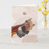 Hallo denking van je grappige paard die naar je ki kaart (Gele Bloem)